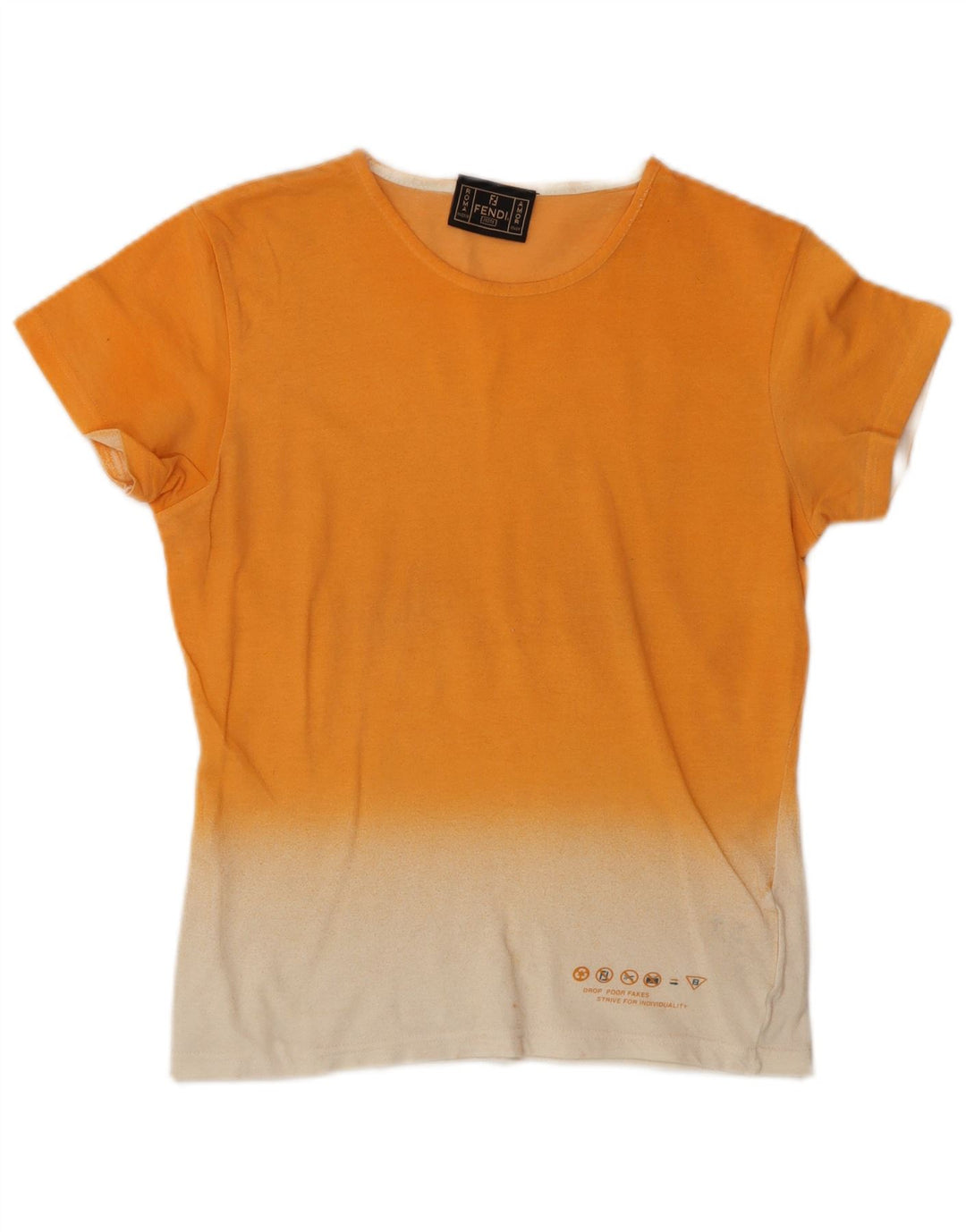 Tricou pentru femei FENDI Top IT 44 Bumbac color-bloc portocaliu mediu
