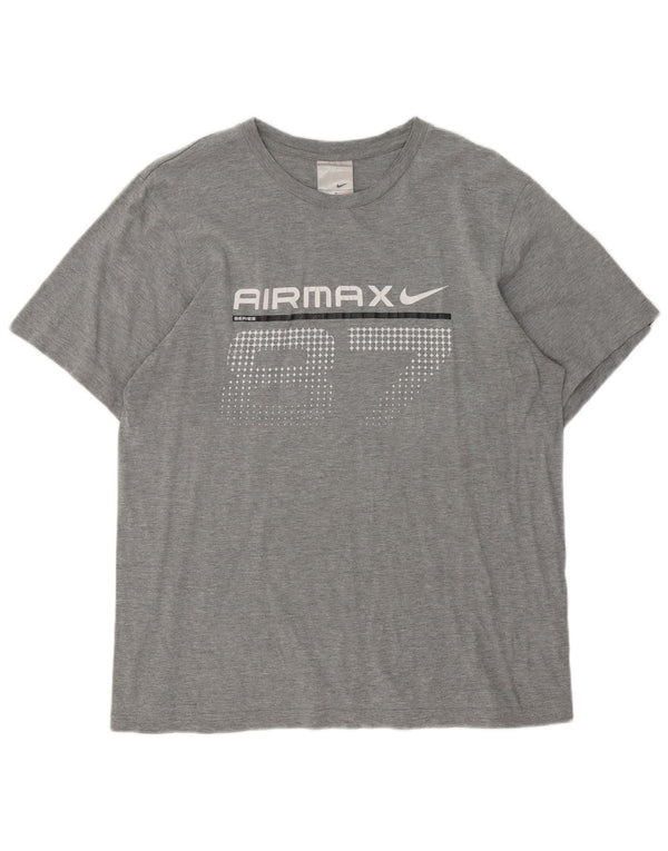 Tricou grafic Nike pentru bărbați Top UK 39/41 Medium Gri Bumbac