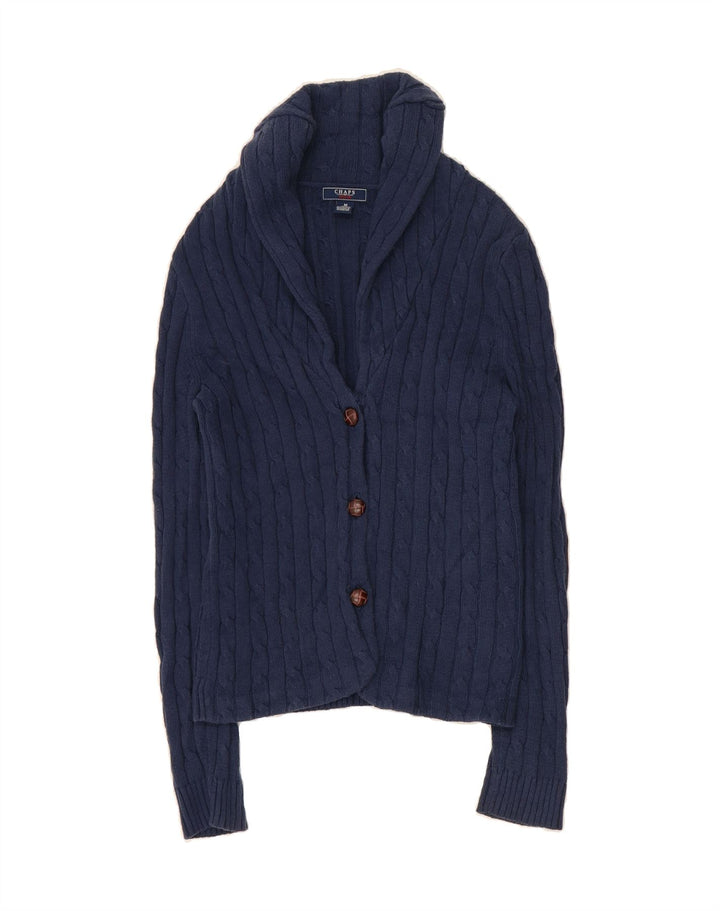 CHAPS Womens Cardigan Sweater UK 14 Medium Navy Blue Cotton Vintage Chaps and Second-Hand Chaps from Messina Hembry 