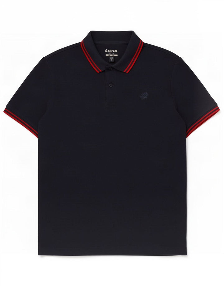 Tricou polo pentru bărbați Lotto, bumbac, albastru bleumarin mediu