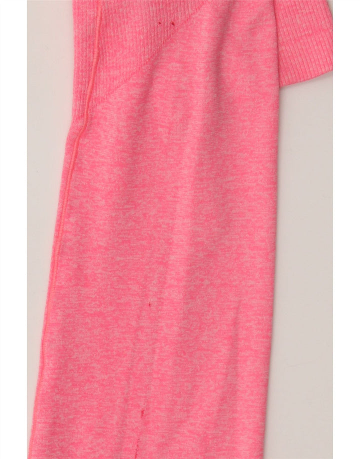 NIKE Womens Dri Fit Zip Neck Pullover Tracksuit Top UK 4 XS Pink Polyester