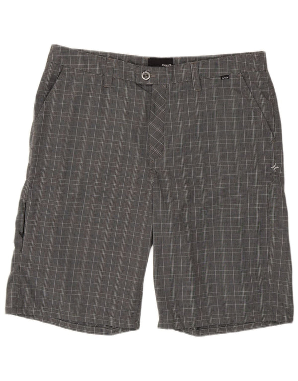 Pantaloni scurți chino Hurley pentru bărbați W36, poliester cu picior de găină gri mare
