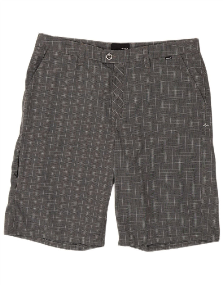 Pantaloni scurți chino Hurley pentru bărbați W36, poliester cu picior de găină gri mare