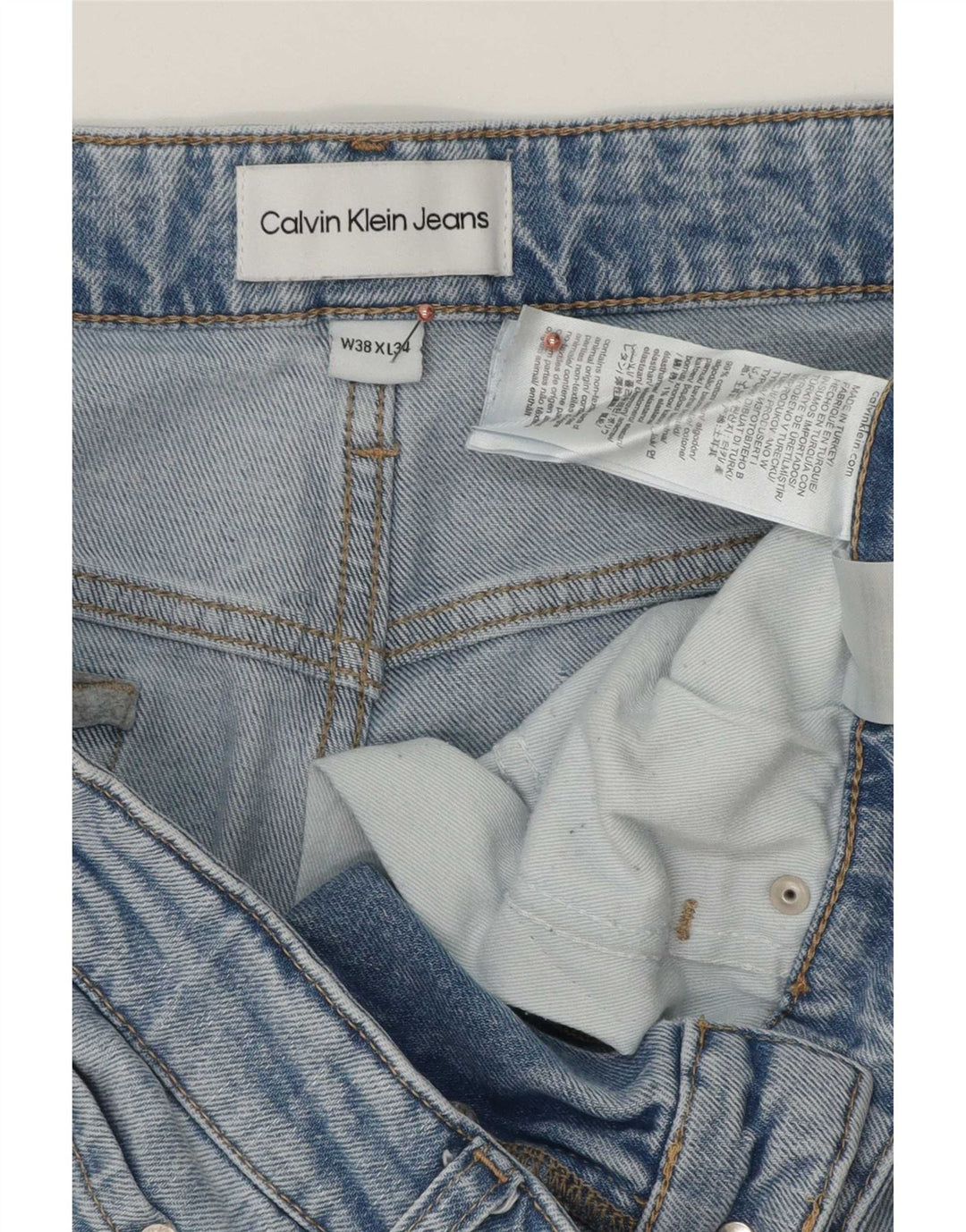 Blugi slim pentru bărbați Calvin Klein W38 L32 Bumbac albastru