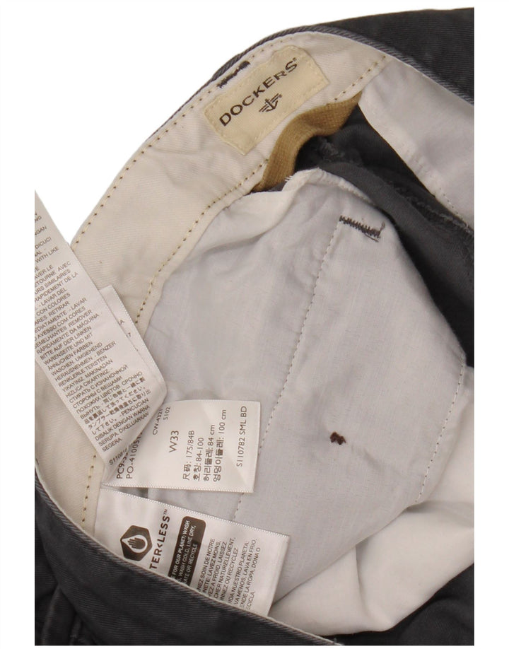 Pantaloni scurți chino Dockers pentru bărbați W33, bumbac gri mediu