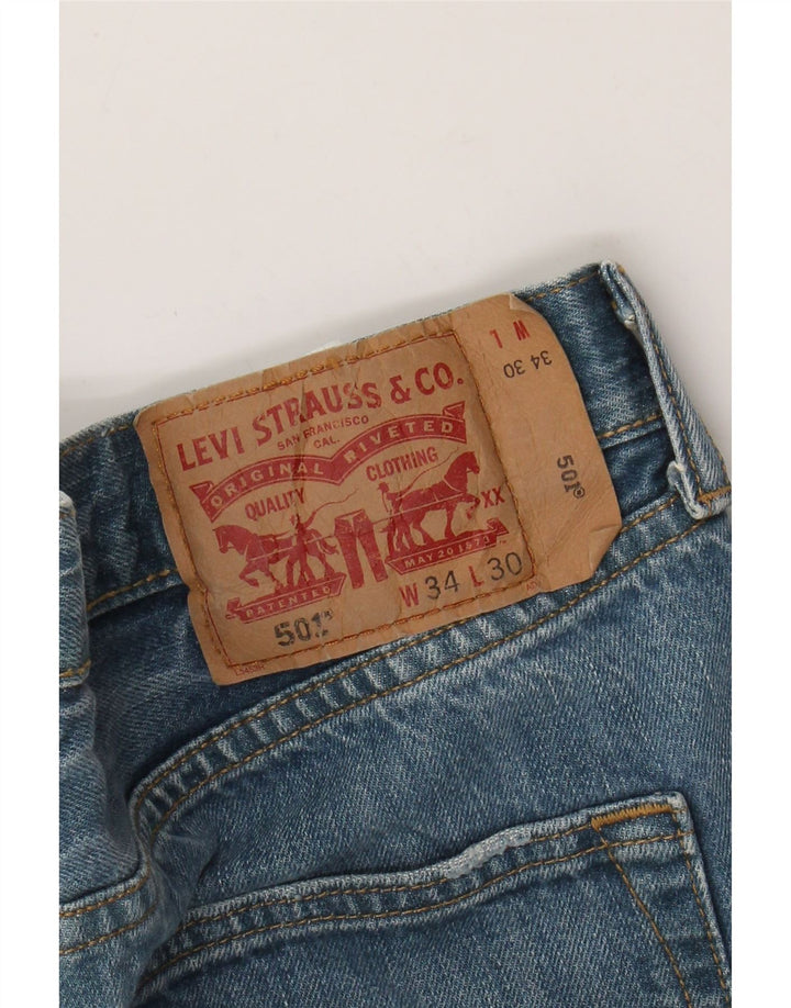 Blugi drepti pentru bărbați Levi's 501 W34 L30 Bumbac albastru