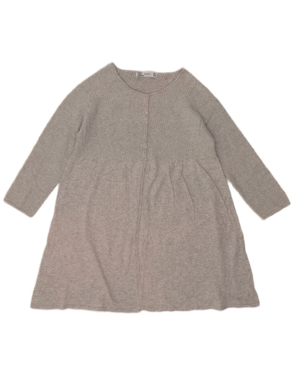 Rochie cu mânecă lungă pentru femei Zara UK 14, mare, gri cu pete