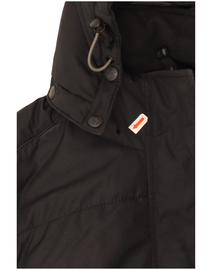 Jack Wolfskin Jachetă căptușită cu glugă pentru femei UK 10 Poliester negru mic