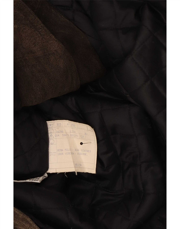 Jachetă vintage pentru bărbați din piele intoarsa IT 54 2XL din piele maro