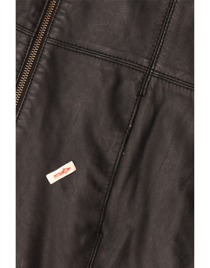 Palton de piele Tommy Hilfiger pentru femei UK 16, mare, neagră