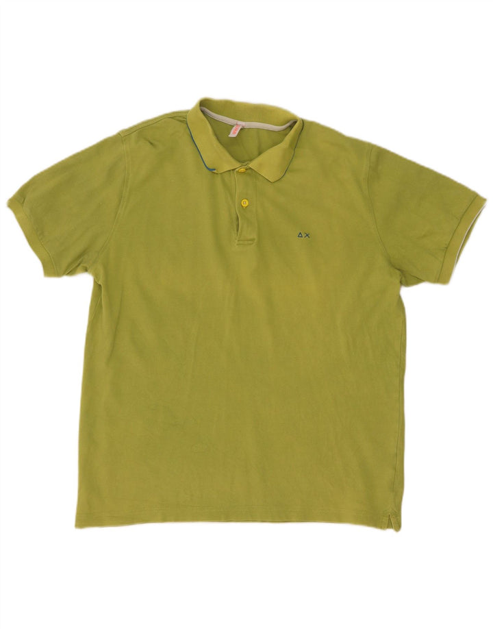 Tricou polo Sun68 pentru bărbați, bumbac verde mare