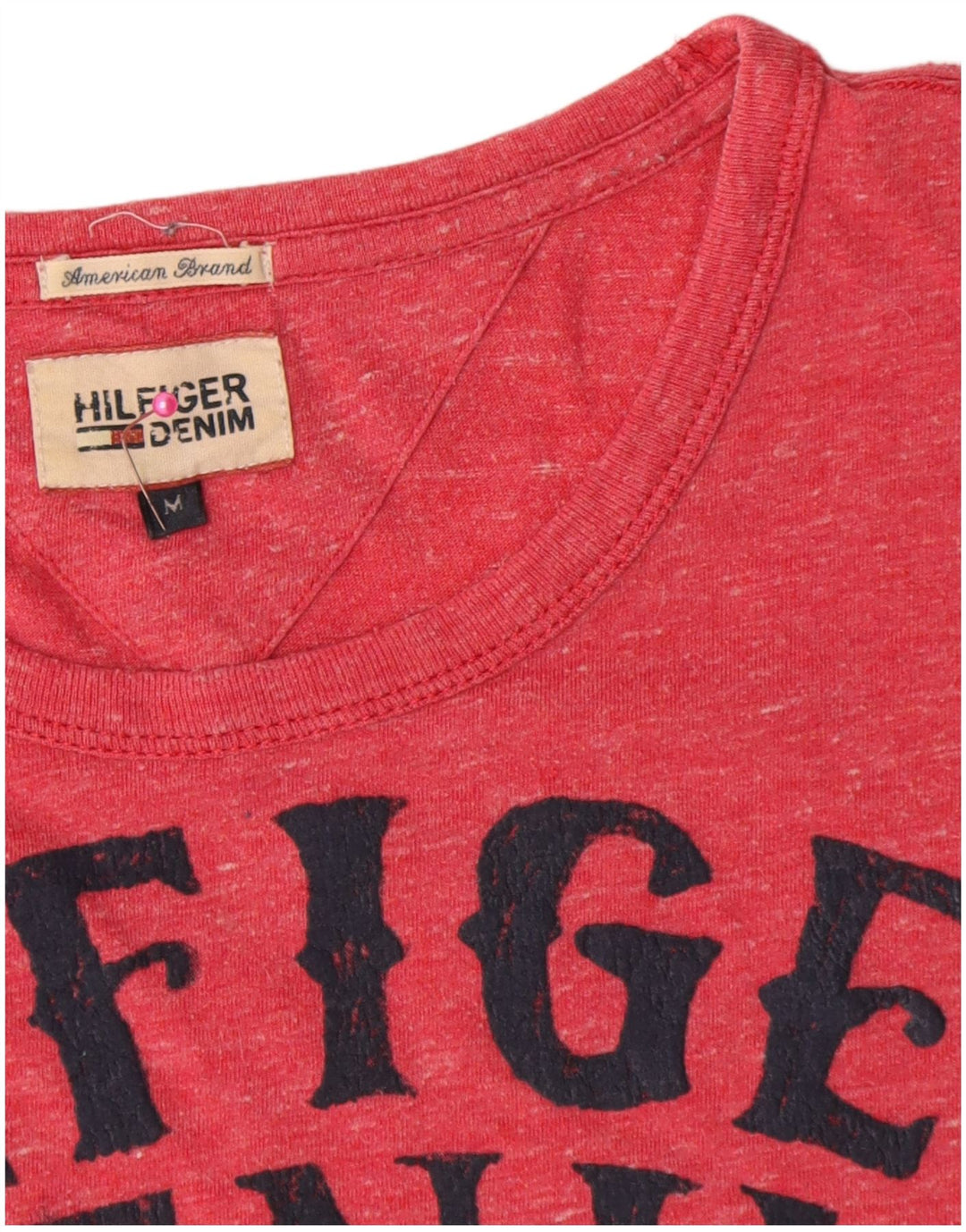 Tricou grafic Tommy Hilfiger pentru bărbați Top, mediu roșu, bumbac cu pete