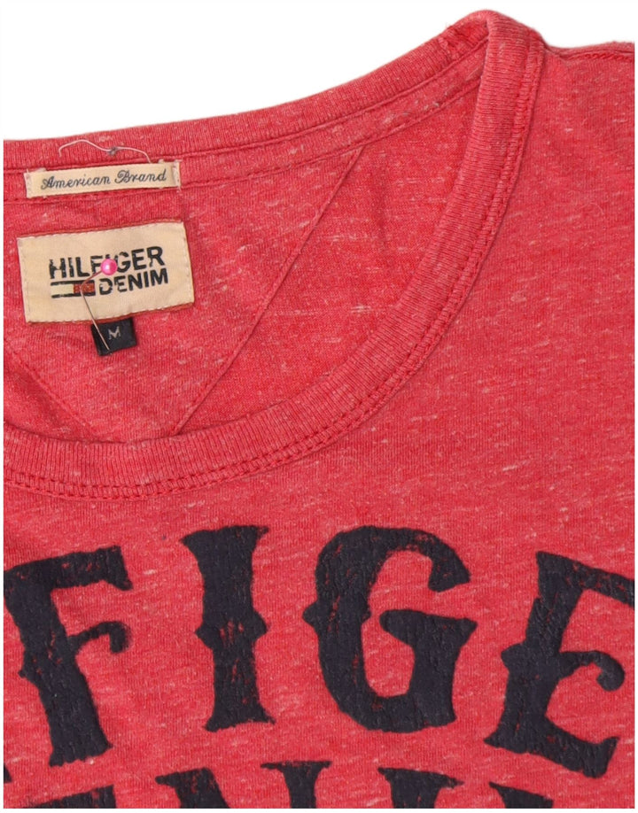 Tricou grafic Tommy Hilfiger pentru bărbați Top, mediu roșu, bumbac cu pete