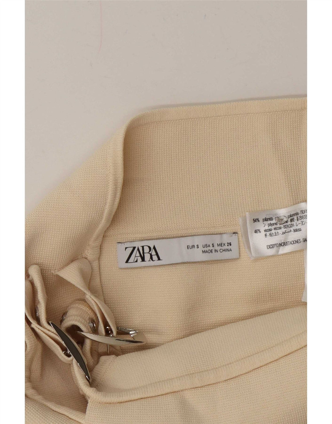 Fusta Mini Wrap Femei Zara Small W26 Poliamidă alb