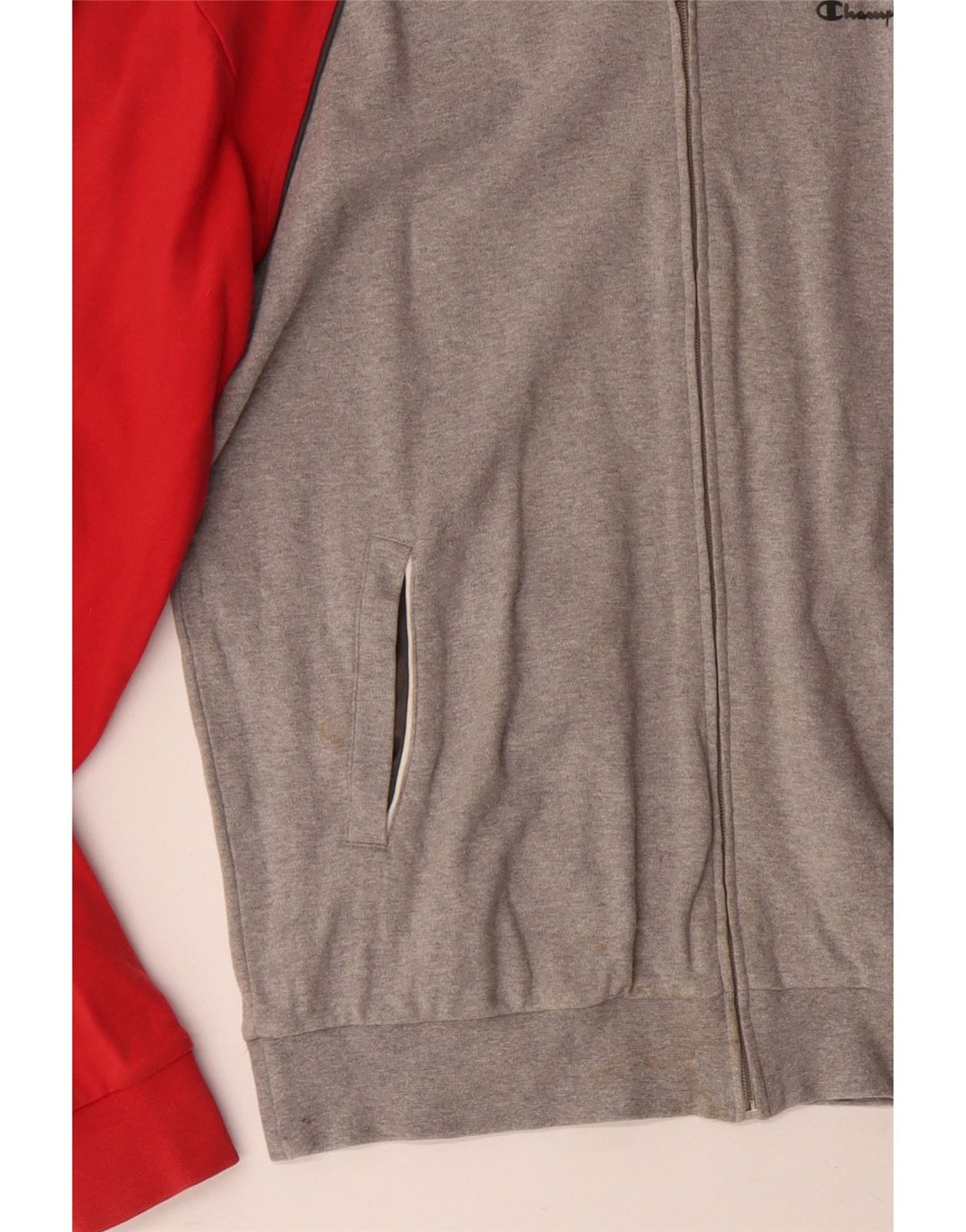 Jachetă de trening pentru bărbați CHAMPION, bumbac color bloc XL, gri