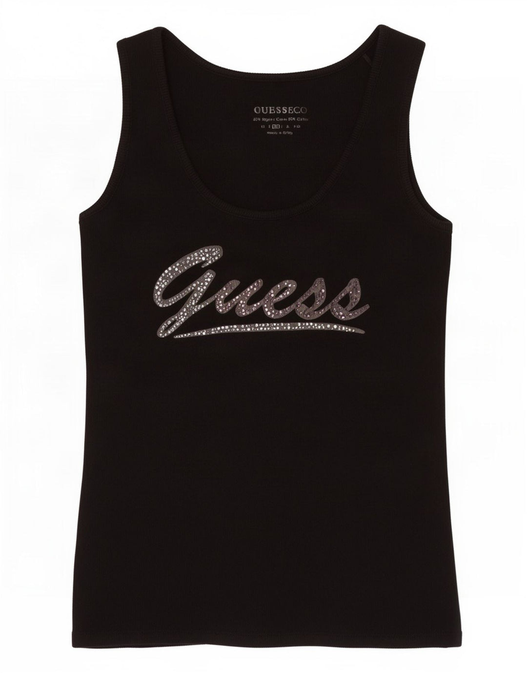 Vestă grafică Guess pentru femei UK 12, bumbac mediu negru