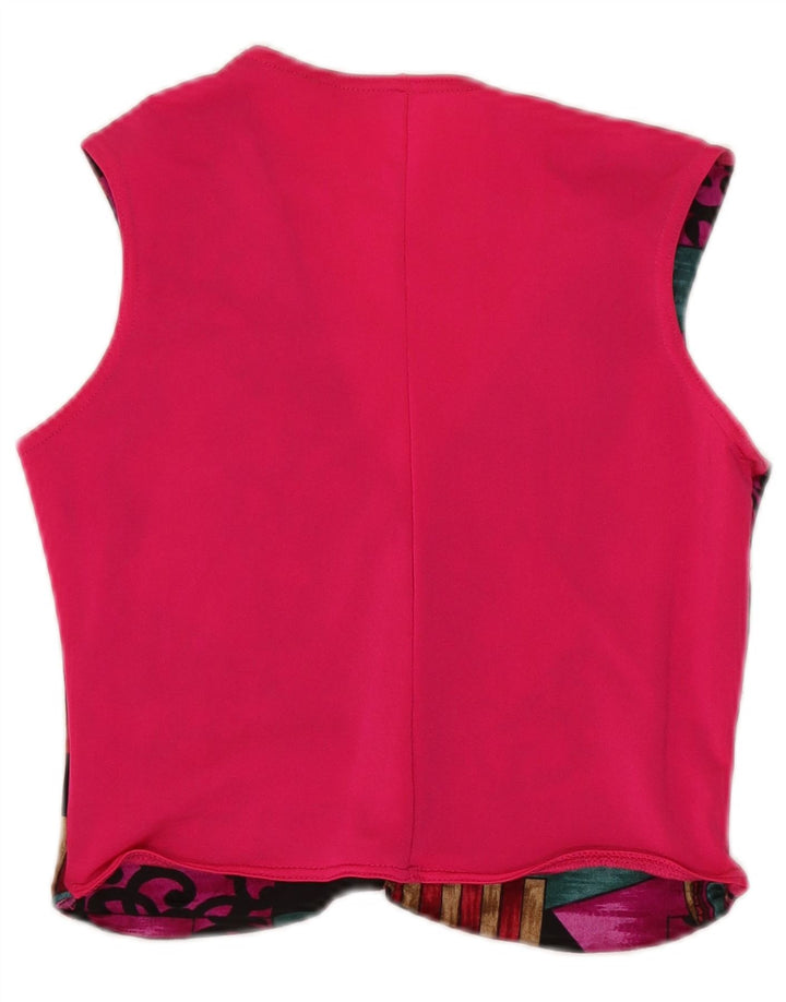 Vestă vintage de damă UK 10 mic, multicolor, mozaic