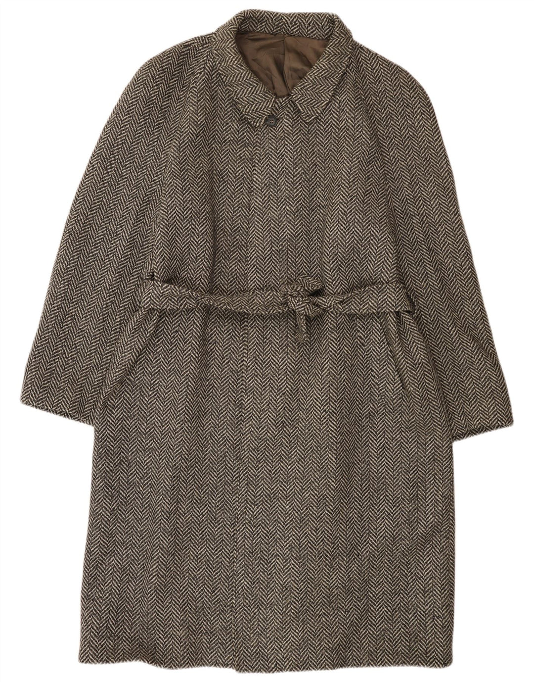 Pardesiu Crombie Aberdeen pentru bărbați Marea Britanie 42 XL Lână nouă, gri Herringbone