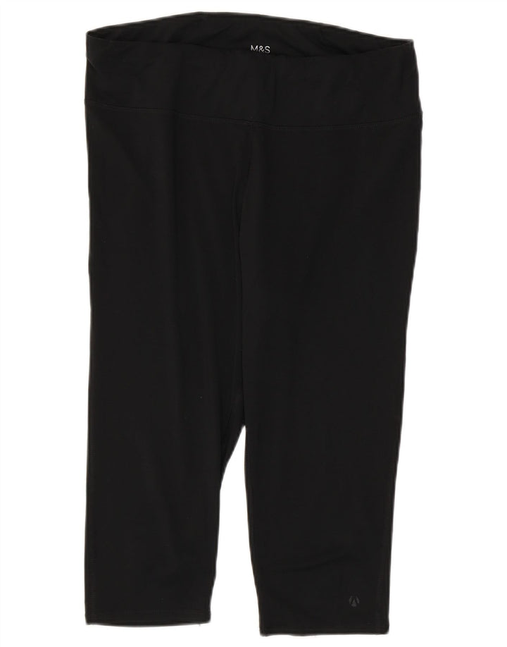 Leggings Capri pentru femei Marks & Spencer UK 16 Sport mare din poliester negru
