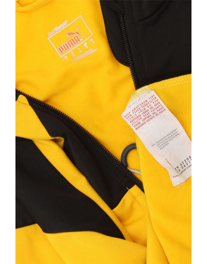 Jachetă de trening pentru bărbați Puma, din poliester color block, galben mediu