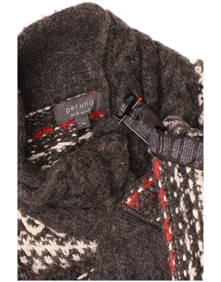 Pulover cardigan pentru femei Per Una UK 14 Gri mediu cu dungi acrilice