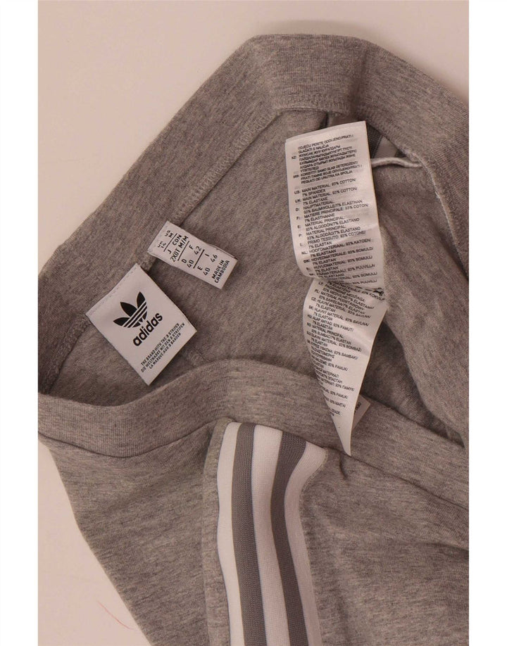 Leggings pentru femei Adidas UK 14, bumbac gri mediu