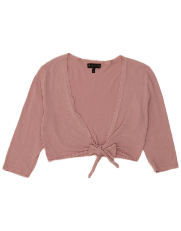 Phase Eight pentru femei Crop 3/4 mâneci cu cravată în față Top cardigan UK 10 Mic roz