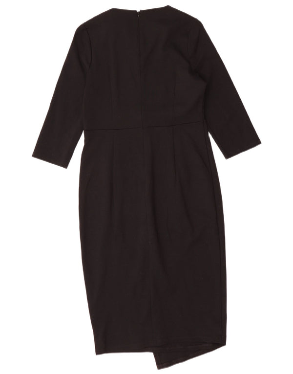 Rochie Maxi pentru femei Marks & Spencer cu mâneci 3/4 UK 12 Medium Black Viscose