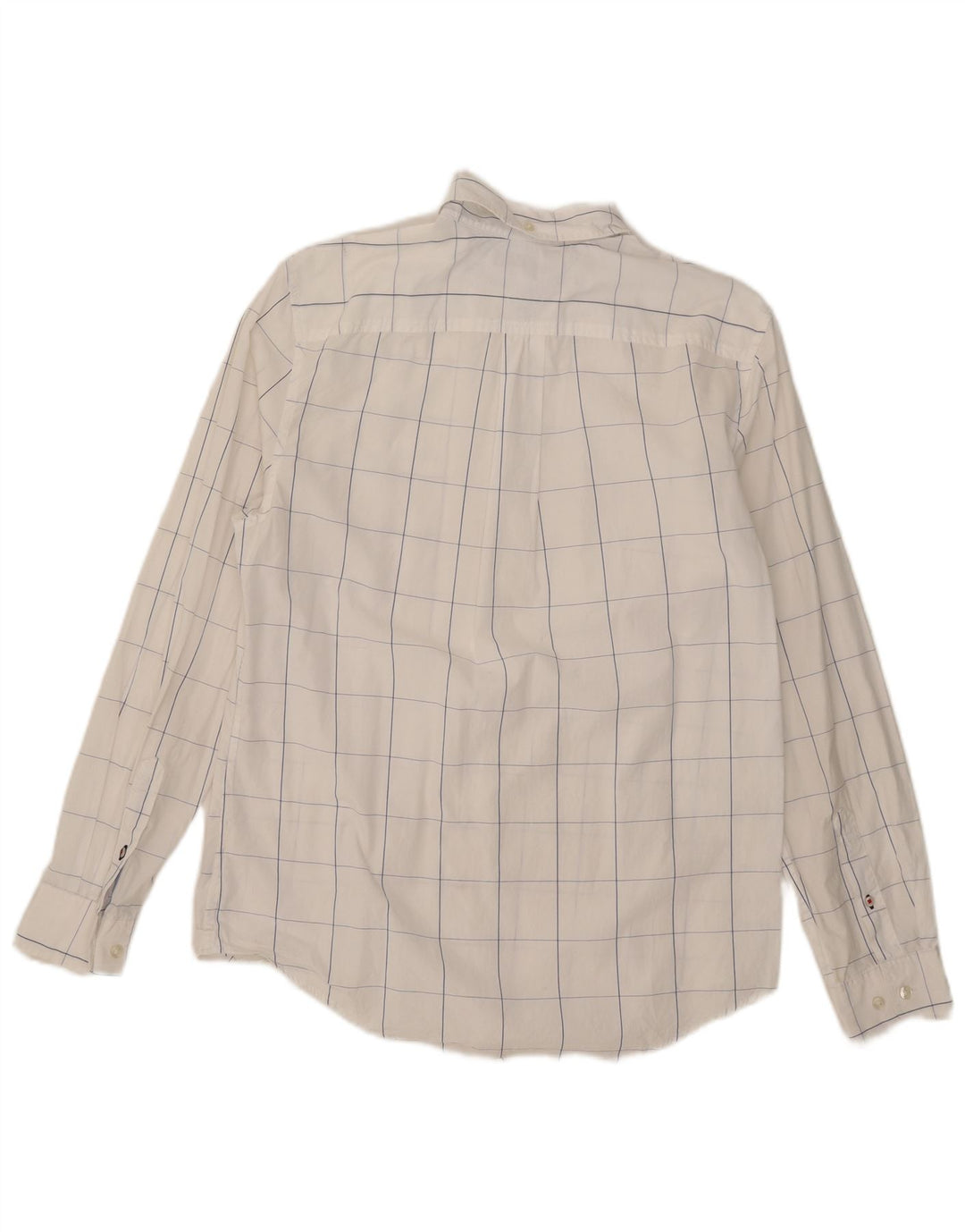 Cămașă pentru bărbați Tommy Hilfiger, bumbac cu carouri alb mediu
