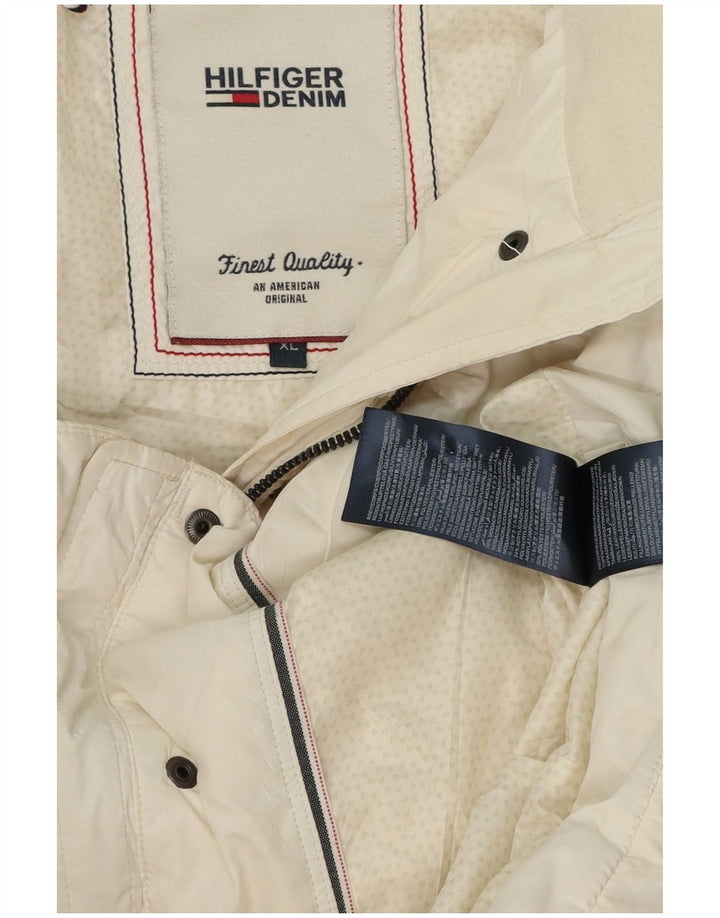 Jachetă căptușită cu glugă Tommy Hilfiger pentru femei UK 18 XL Poliester alb