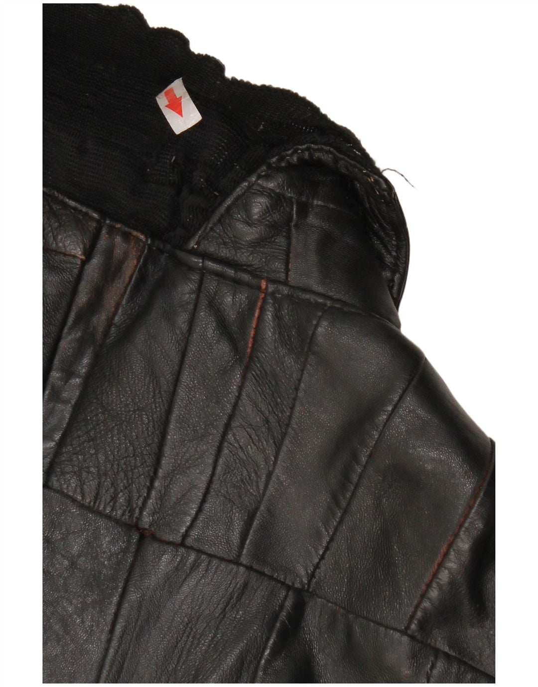 Jachetă Bomber din piele vintage pentru femei UK 12 Piele neagră medie