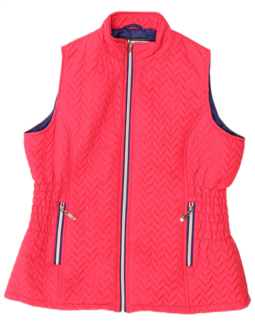Gilet matlasat pentru femei Paco Boutique UK 16, poliester chevron, roz mare