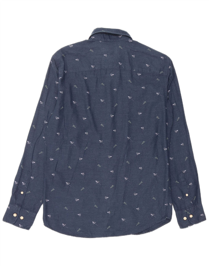 Cămașă cu grafică Jack & Jones pentru bărbați, bumbac, albastru bleumarin