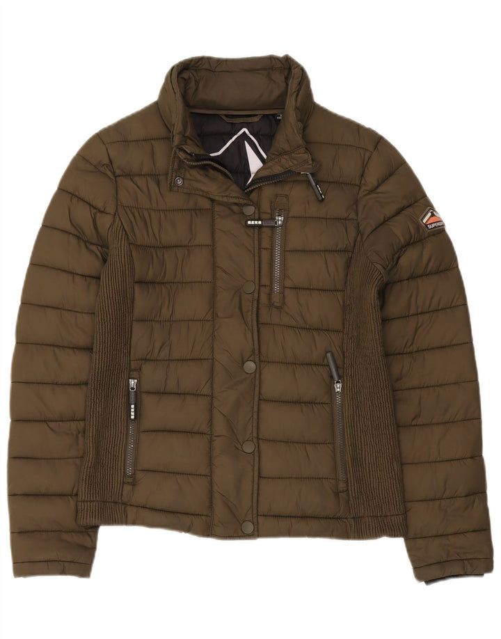 Jachetă căptușită Superdry pentru femei UK 12 Medium Khaki Nylon