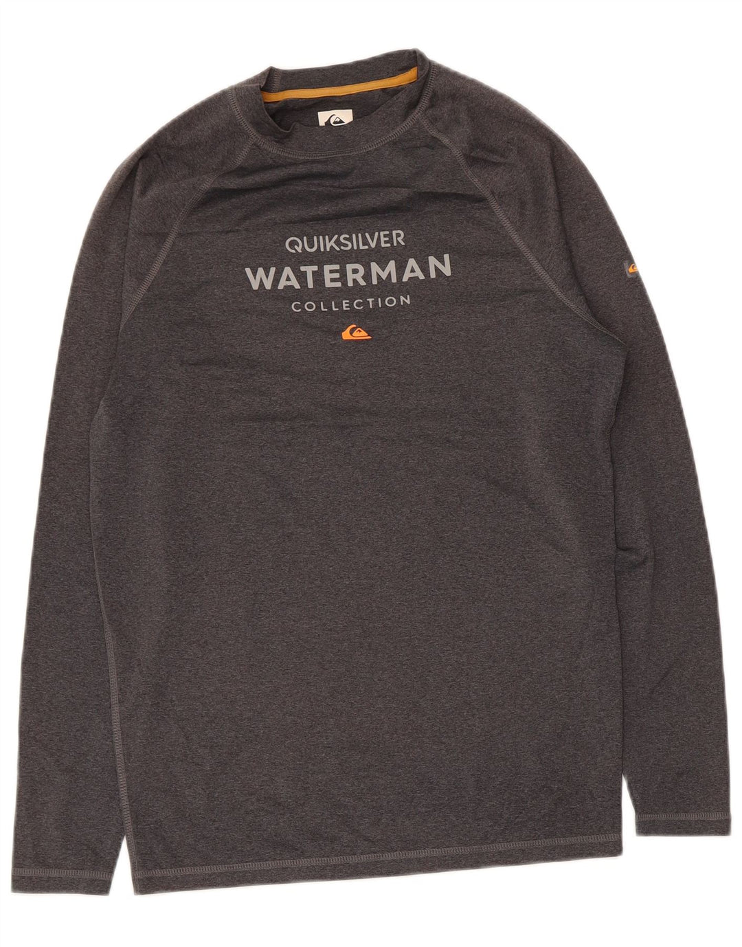 Top grafic Quiksilver pentru bărbați cu mânecă lungă, mare, gri, poliester