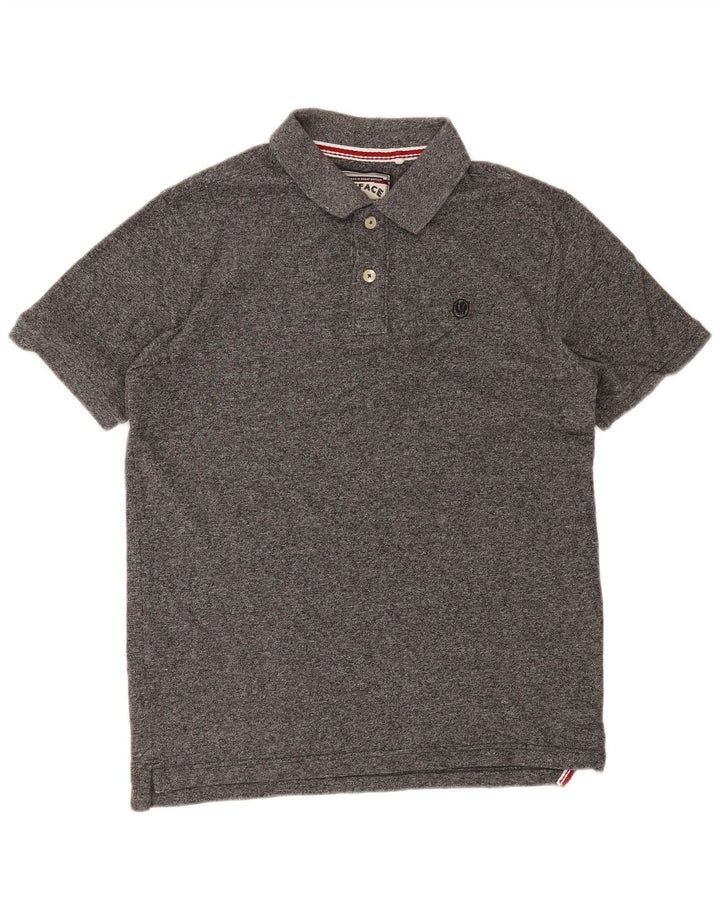 Tricou polo pentru bărbați Fat Face, mare, gri bumbac pete