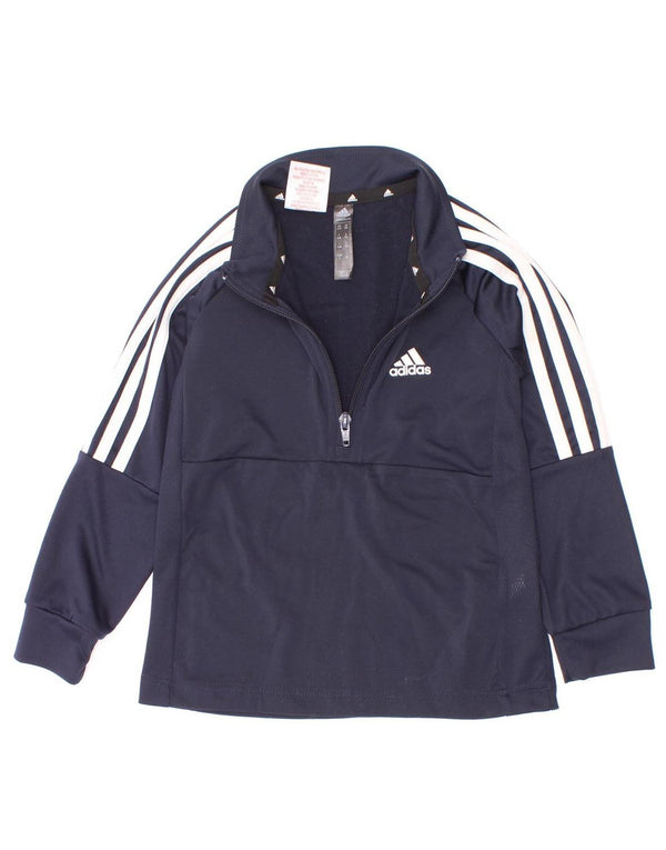Adidas Boys Aeroready Zip Neck Pullover Trening Top 5-6 ani Bleumarin