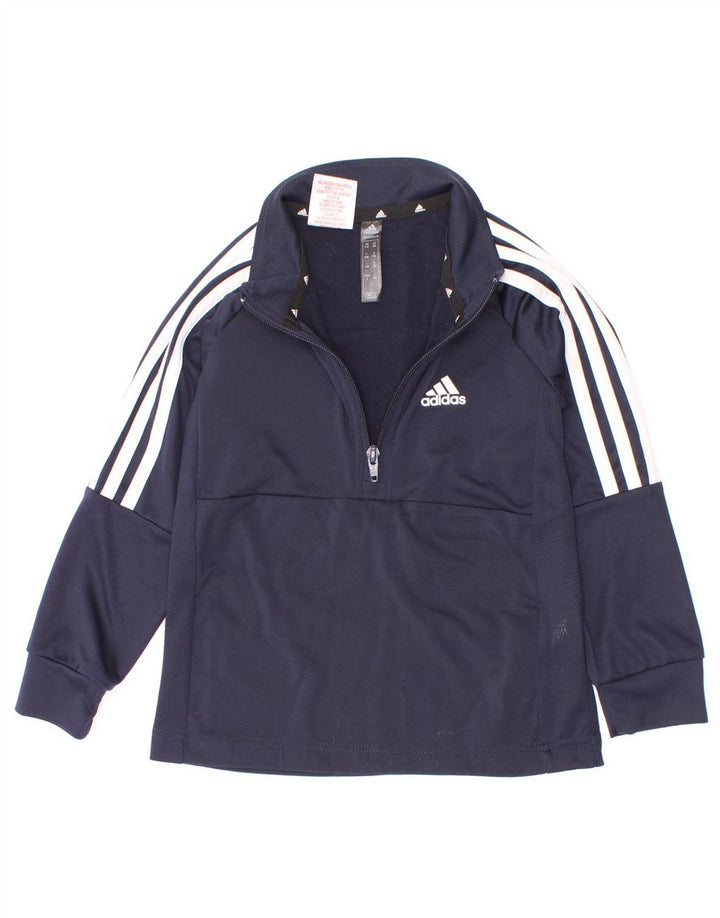 Adidas Boys Aeroready Zip Neck Pullover Trening Top 5-6 ani Bleumarin