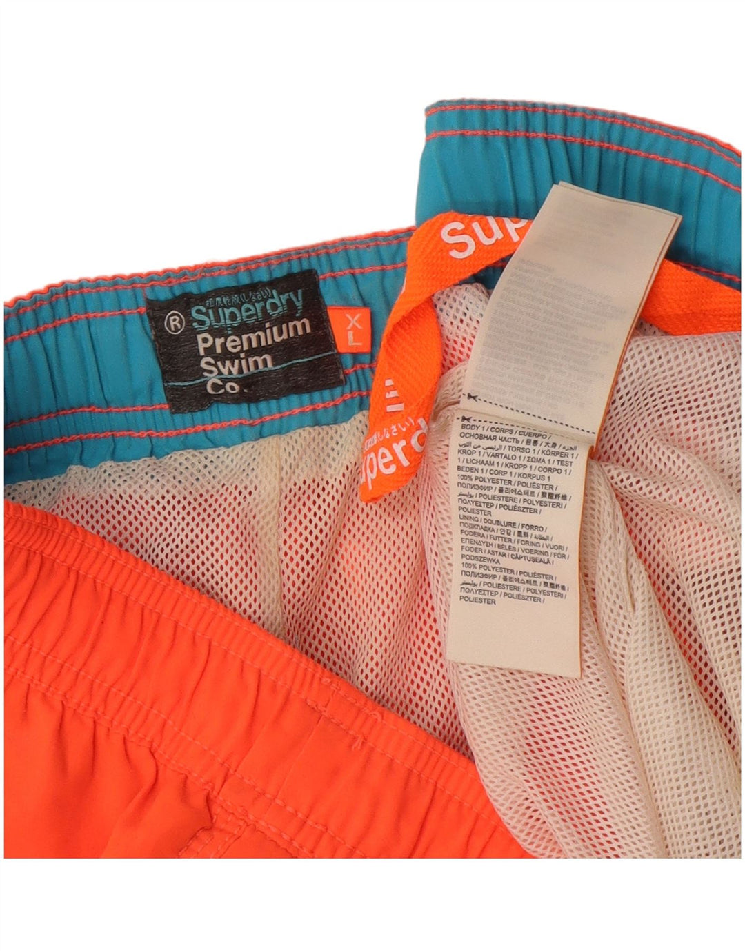 Pantaloni scurți de înot grafic pentru bărbați Superdry XL poliester portocaliu