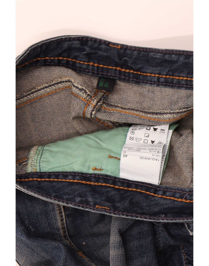 Pantaloni scurți din denim învechit pentru femei Benetton IT 40 Small W30 Bumbac albastru