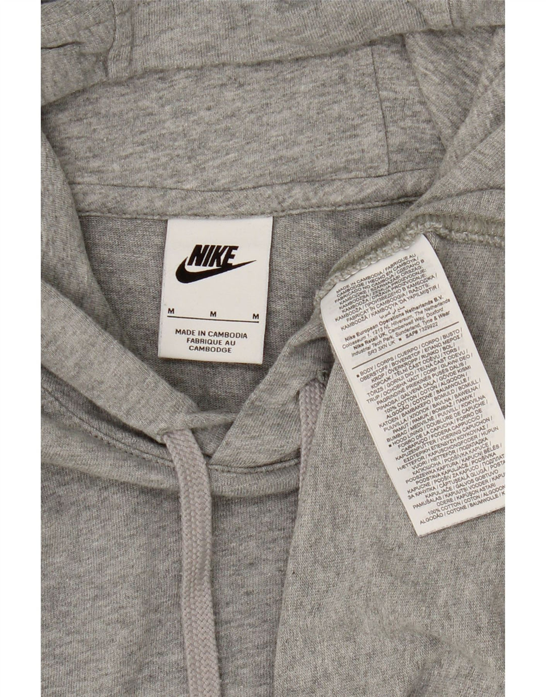 NIKE Womens Hoodie Jumper UK 14 Medium Grey Cotton Vintage Nike and Second-Hand Nike from Messina Hembry 