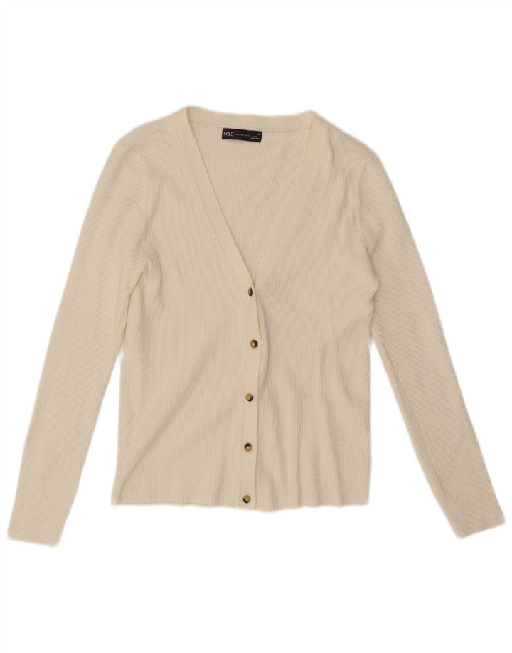 Pulover cardigan pentru femei Marks & Spencer UK 14 Medium White