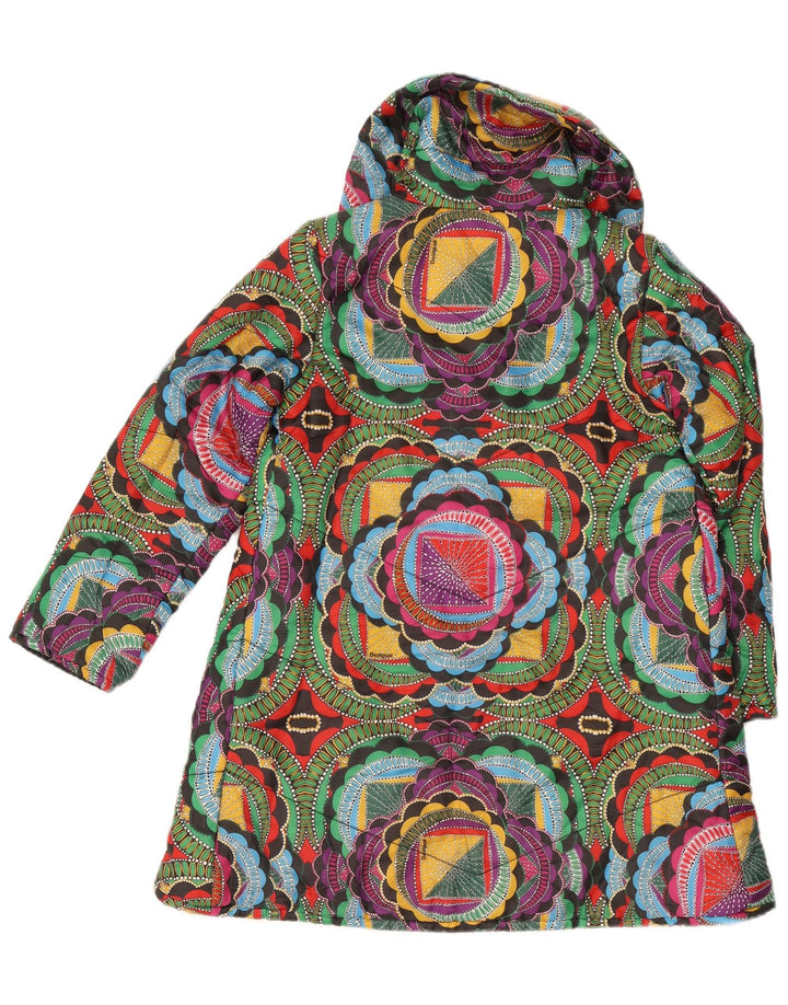 Jachetă căptușită pentru femei Desigual UK 10, poliester geometric multicolor mic