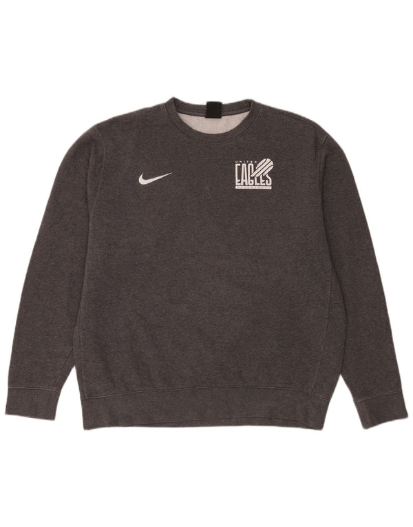 Pulover Nike pentru bărbați Eagles Graphic Pulover mare din bumbac gri