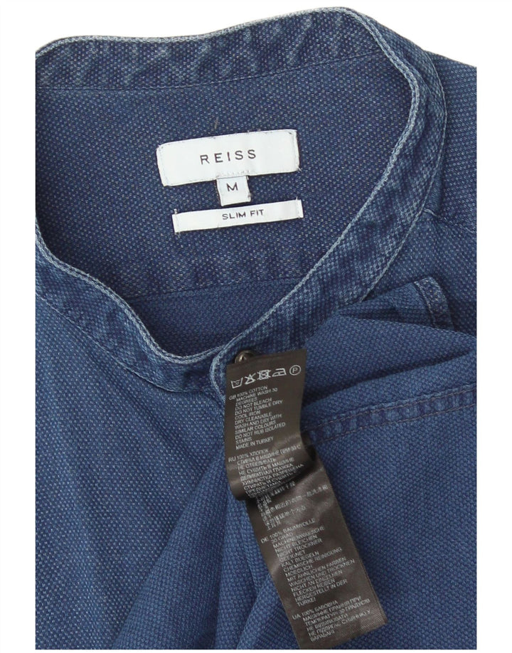 Cămașă pentru bărbați Reiss Slim Fit, bumbac albastru mediu