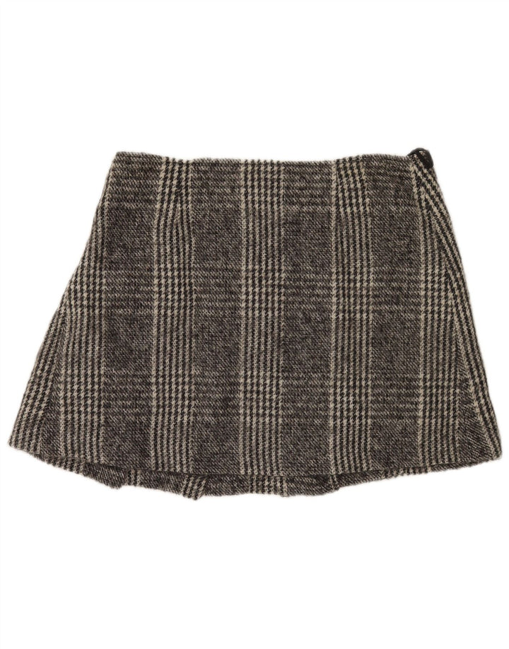Max & Co. Fusta Mini Wrap pentru femei UK 14 Large W34 Grey Check Wool
