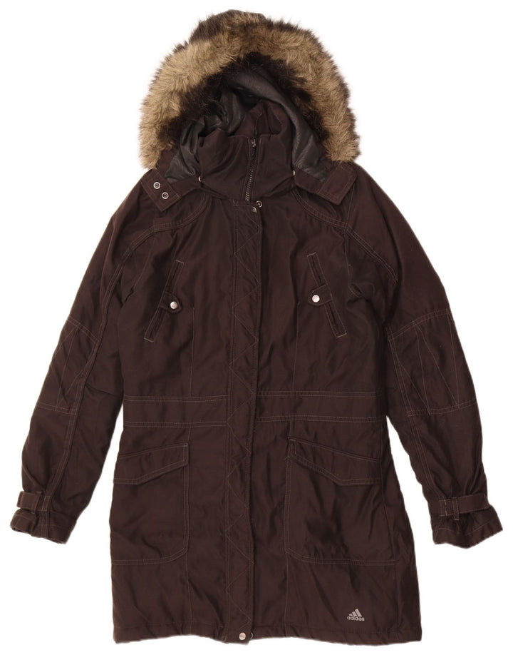 Jachetă parka cu glugă Adidas pentru femei UK 14 Poliester mediu negru