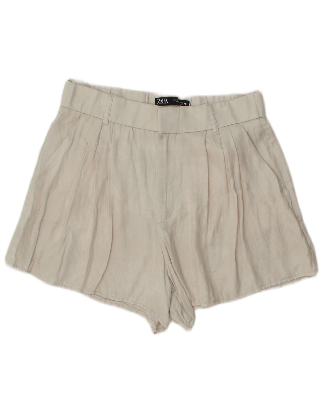 Pantaloni scurți chino pegged pentru femei Zara, mediu W28, din viscoză alb