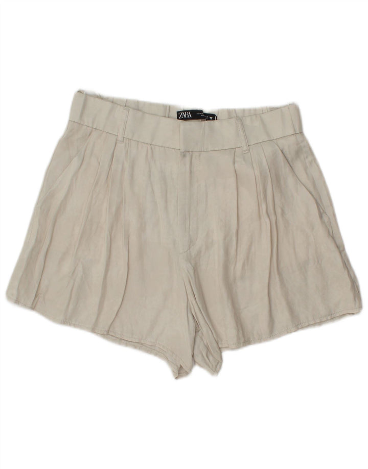 Pantaloni scurți chino pegged pentru femei Zara, mediu W28, din viscoză alb