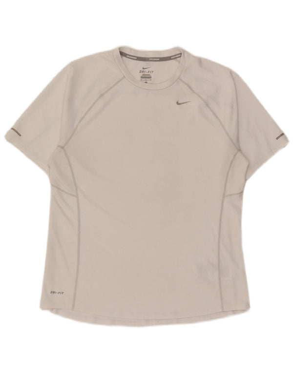 Nike Mens Dri Fit T-Shirt Top Medium White Polyester